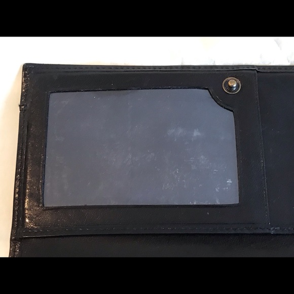 Grand Lion Leather Wallet Black 7 x 3 1/2” vintage - Picture 13 of 16